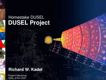 DUSEL Project  Richard W. Kadel  Project X Workshop  Figure Courtesy  FNAL, 9-Nov-2009  1  R. W.
