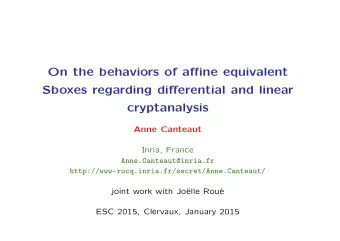 On the behaviors of affine equivalent  Sboxes regarding differential and linear  cryptanalysis