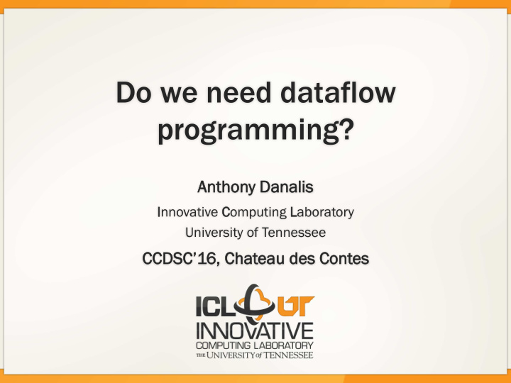 do we need dataflow programming