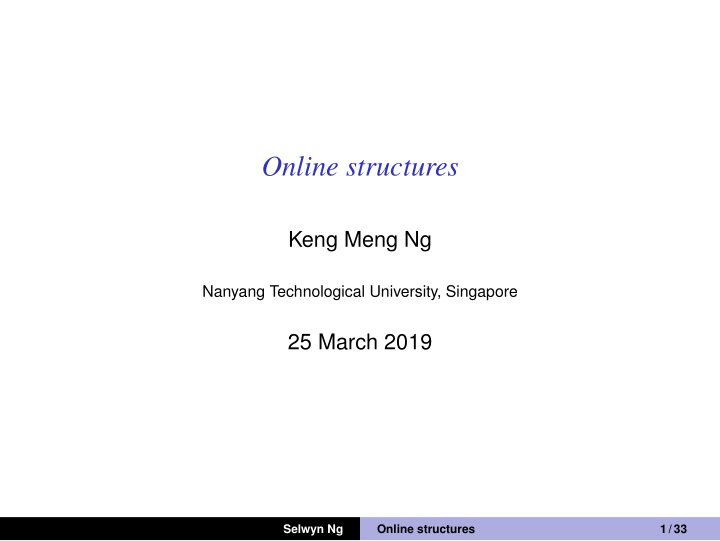 online structures