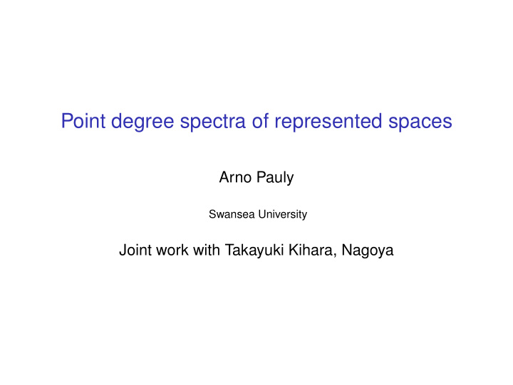 point degree spectra of represented spaces