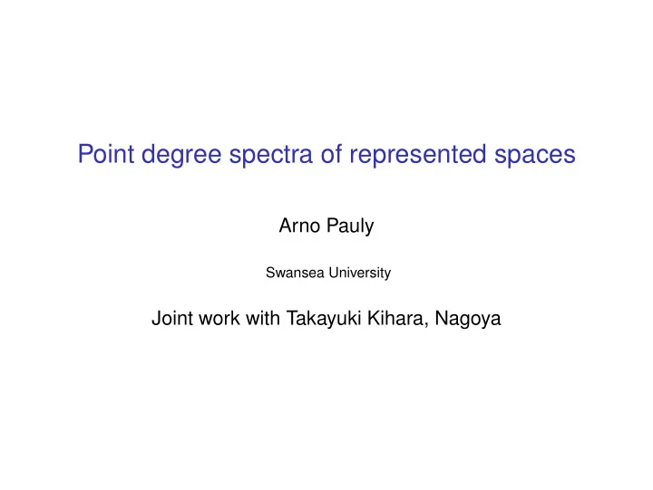 point degree spectra of represented spaces