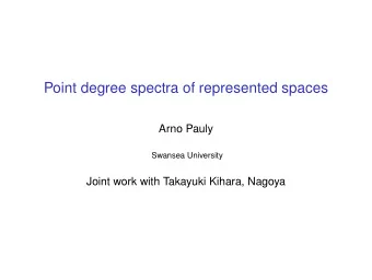 Point degree spectra of represented spaces  Arno Pauly  Swansea University  Joint work with