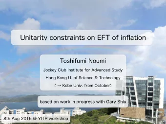 Unitarity constraints on EFT of inflation  Jockey Club Institute for Advanced Study  Hong Kong U.