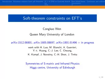 Soft-theorem constraints on EFTs  Congkao Wen  Queen Mary University of London
