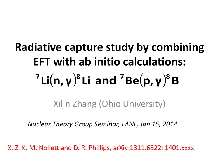 b 7 8 7 8 li n li and be p xilin zhang ohio university