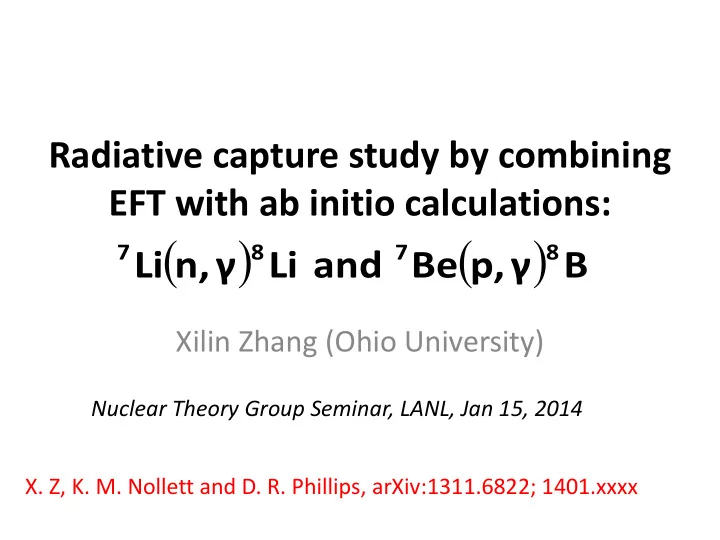 b 7 8 7 8 li n li and be p xilin zhang ohio university