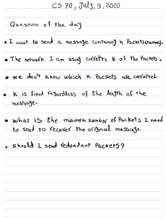 the day  of  Question to send a message containing h Packets  I  want  chambers am using corrupts K