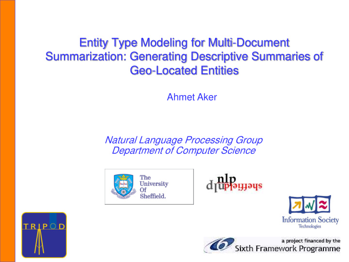 entity type modeling for multi document summarization