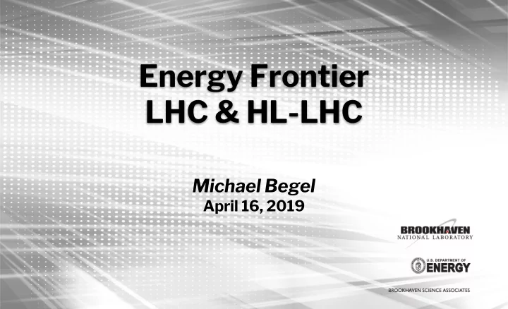 energy frontier lhc hl lhc