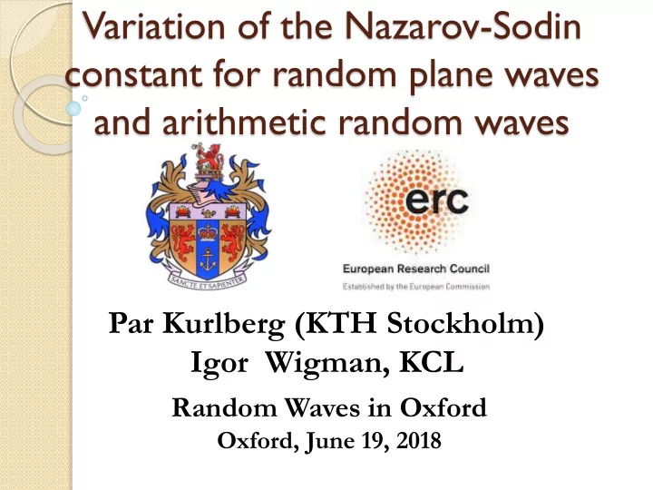 variation of the nazarov sodin