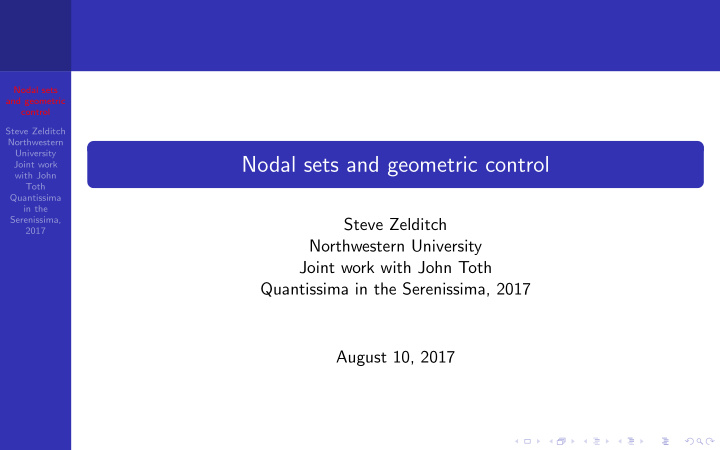 nodal sets and geometric control
