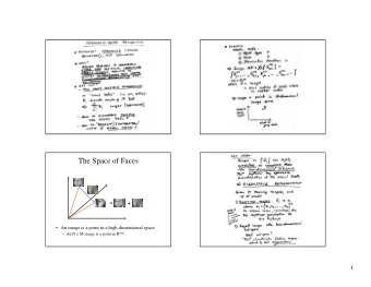 The Space of Faces  =  +   An image is a point in a high dimensional space  An N x M image is
