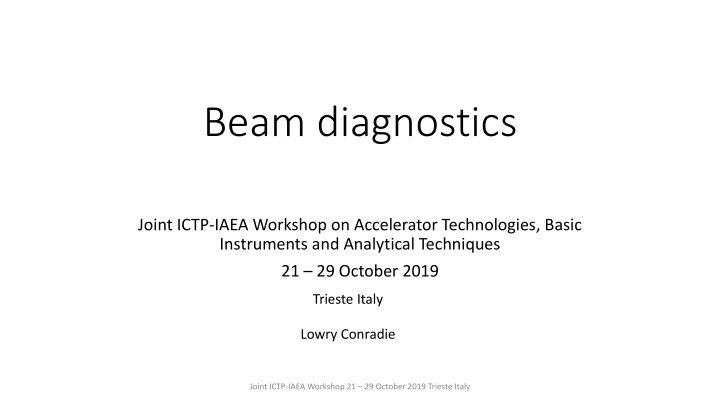 beam diagnostics