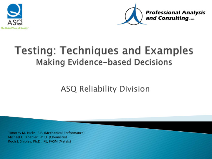 asq reliability division