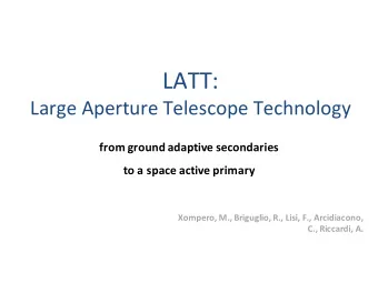LATT:  Large Aperture Telescope Technology  from ground adaptive secondaries  to a space active