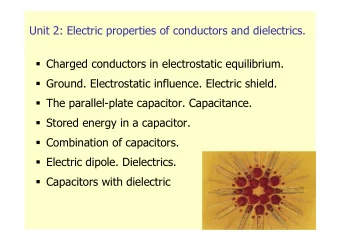 Unit 2: Electric properties of conductors and dielectrics.  Charged conductors in electrostatic