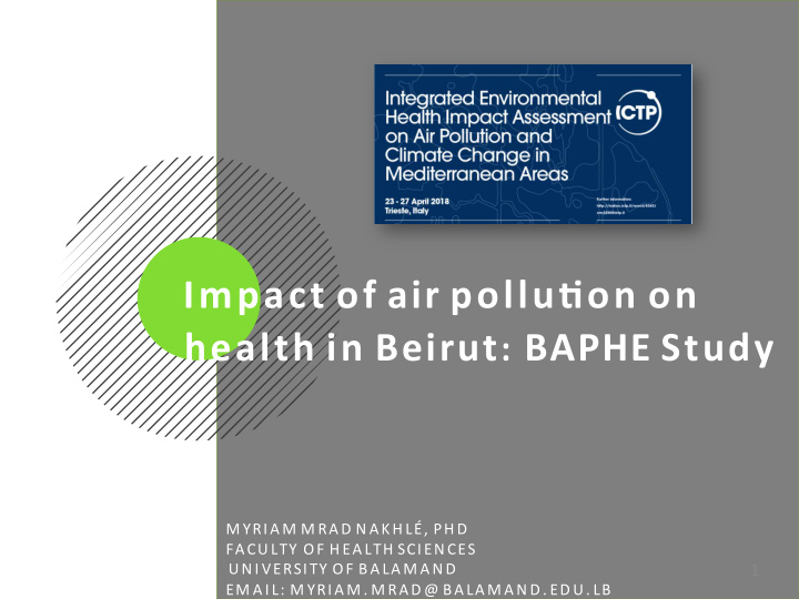 impact of air pollu on on health in beirut baphe study