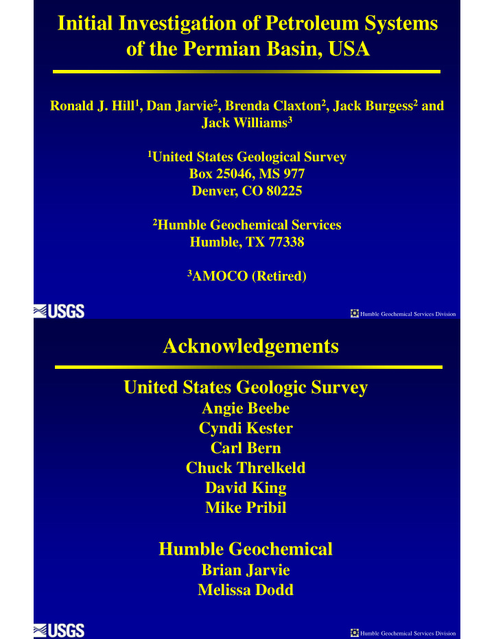 initial investigation of petroleum systems of the permian