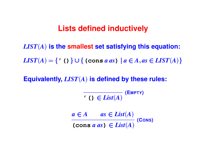 lists defined inductively