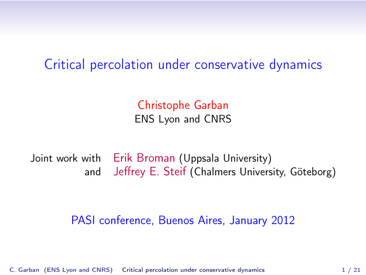 critical percolation under conservative dynamics