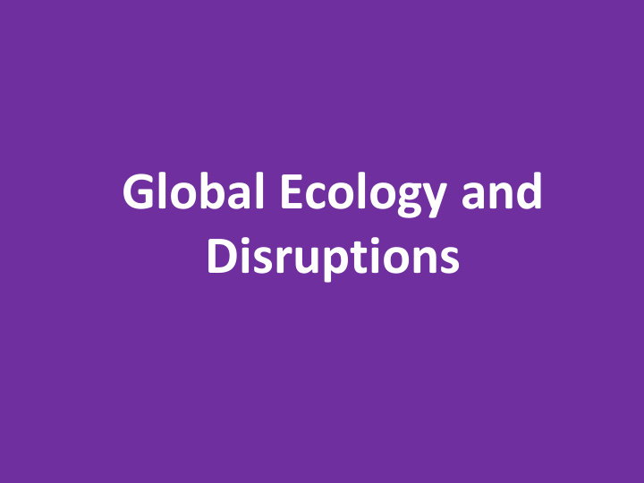 global ecology and