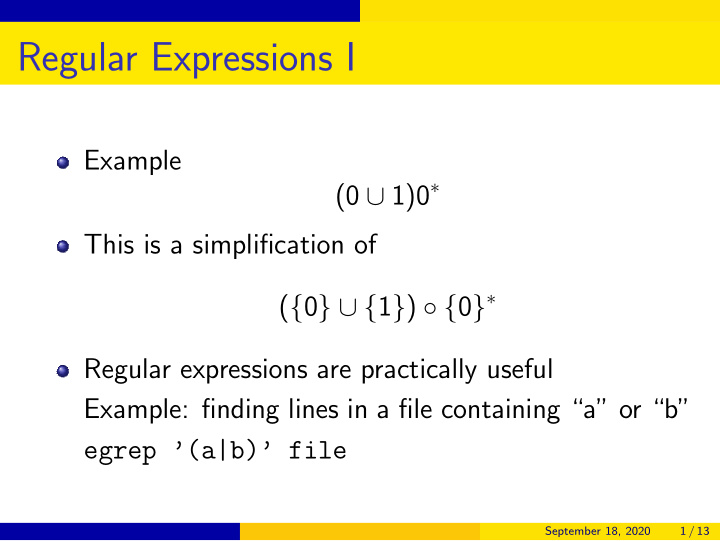 regular expressions i