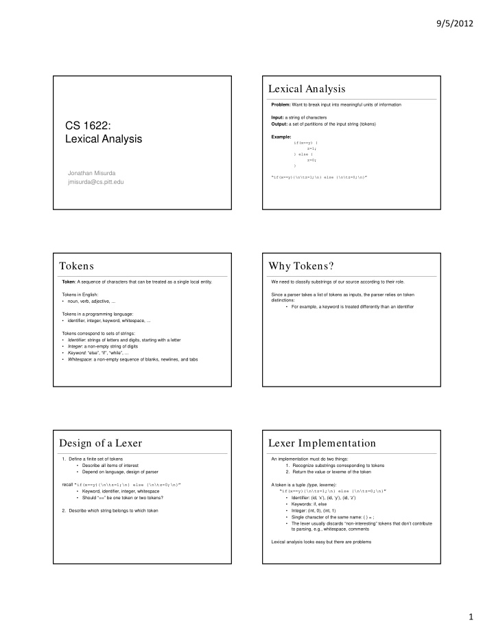 lexical analysis