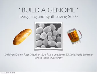 BUILD A GENOME  Designing and Synthesizing Sc2.0  Chris Von Dollen, Rose Xie,  Yuan Guo,