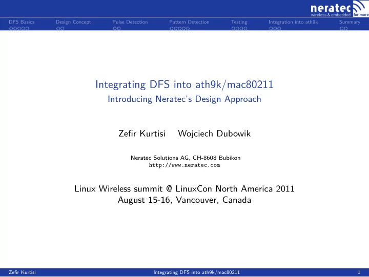 integrating dfs into ath9k mac80211