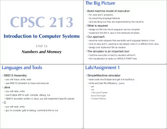 CPSC 213   for Java and C programs   by examining language features   and deciding how