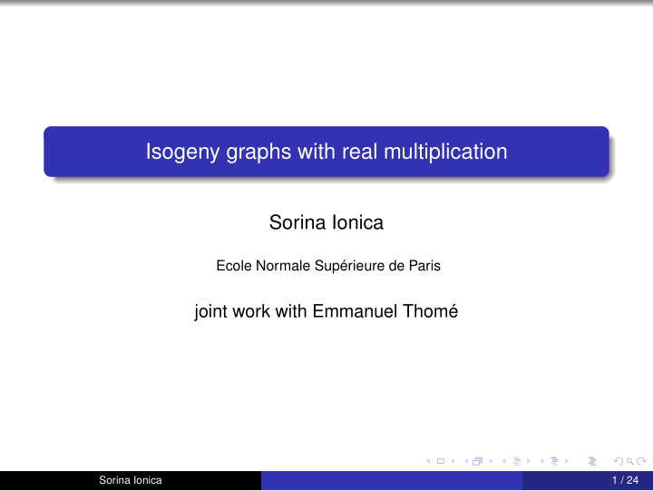 isogeny graphs with real multiplication