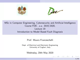 MSc in Computer Engineering, Cybersecurity and Artificial Intelligence  Course FDE , a.a.