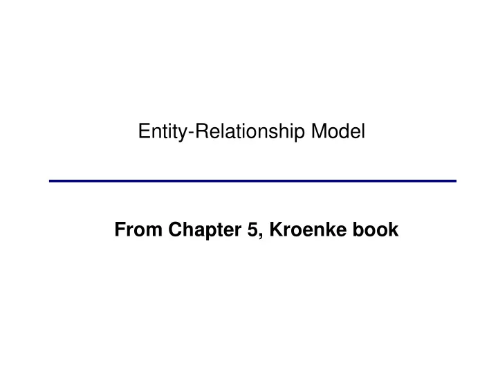entity relationship model