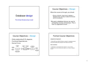 Database design   Given a domain, know how to design a  database that correctly models the