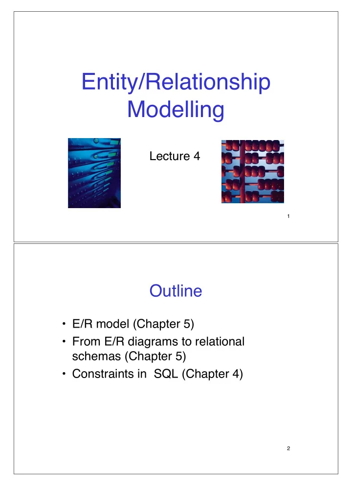 entity relationship modelling
