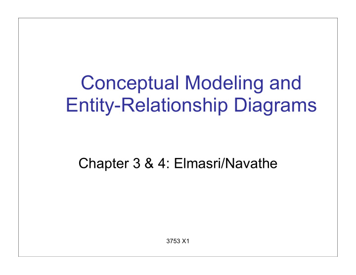 conceptual modeling and entity relationship diagrams