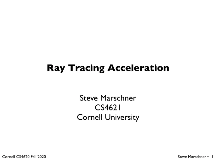 ray tracing acceleration