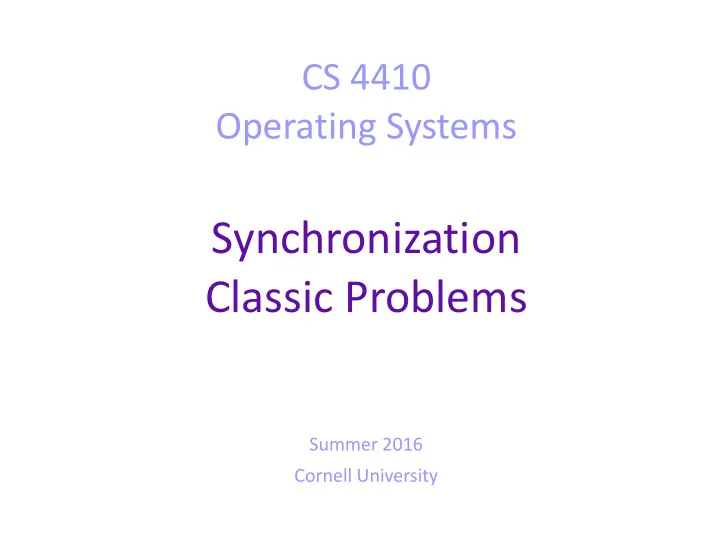 synchronization