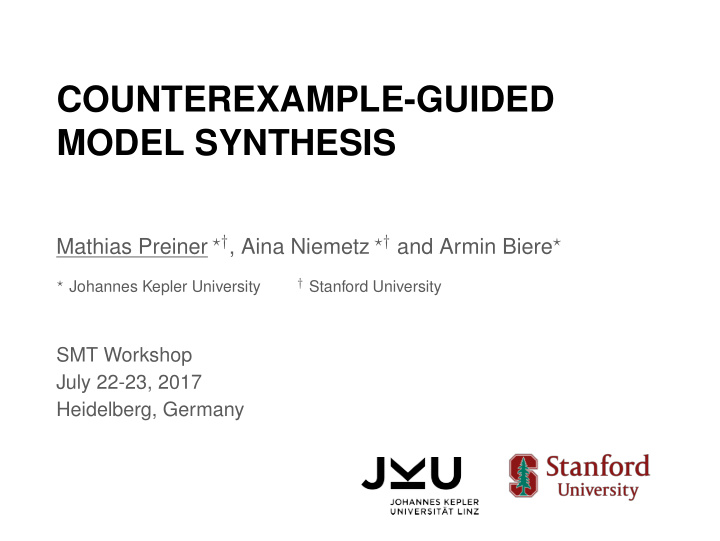 counterexample guided model synthesis