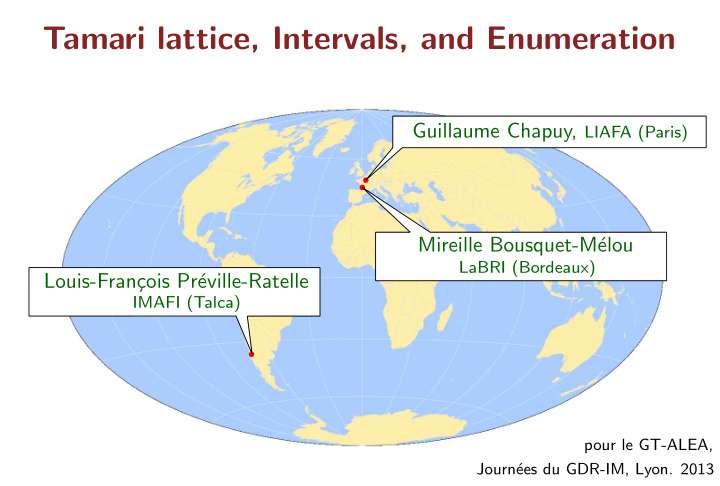 tamari lattice intervals and enumeration