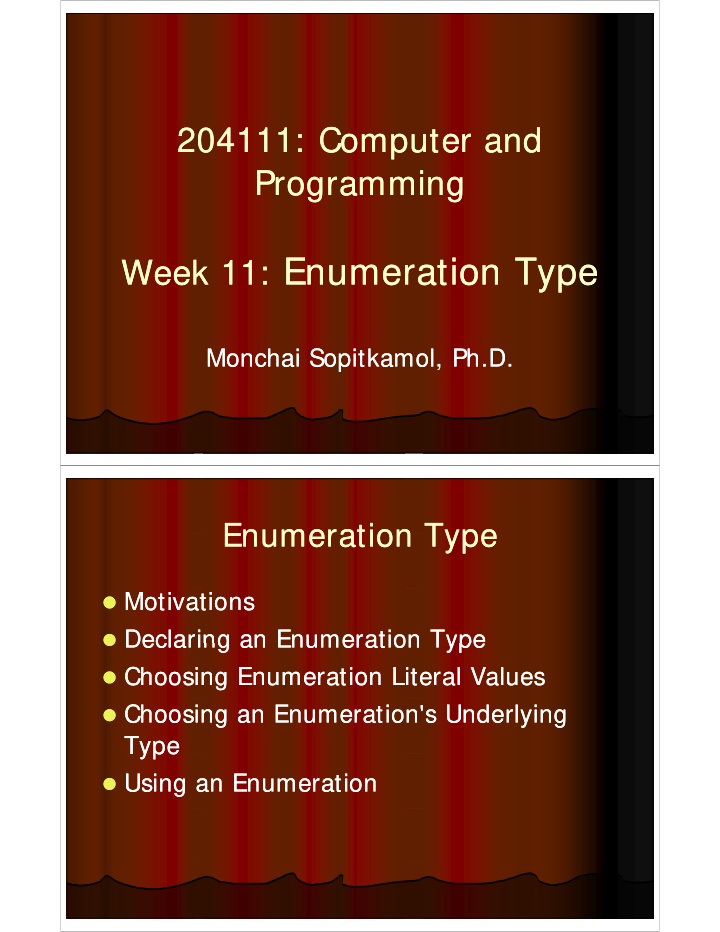 enumeration type enumeration type yp yp