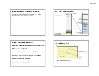 Buffer  overflows  (a  security  interlude)  IA32  Linux  Memory  Layout  ...