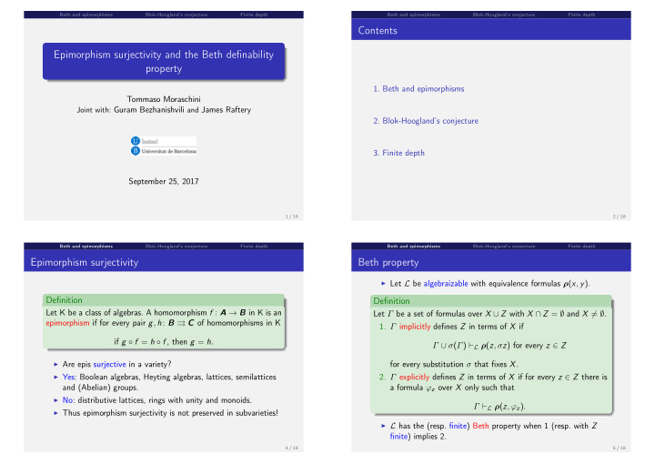 contents epimorphism surjectivity and the beth