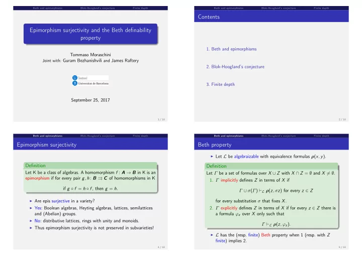 contents epimorphism surjectivity and the beth