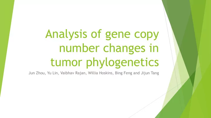 analysis of gene copy number changes in tumor