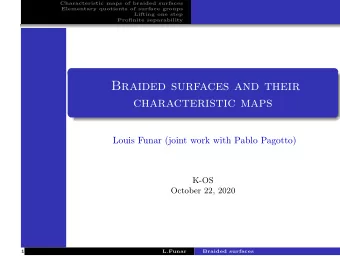 Braided surfaces and their  characteristic maps  Louis Funar (joint work with Pablo Pagotto)  K-OS