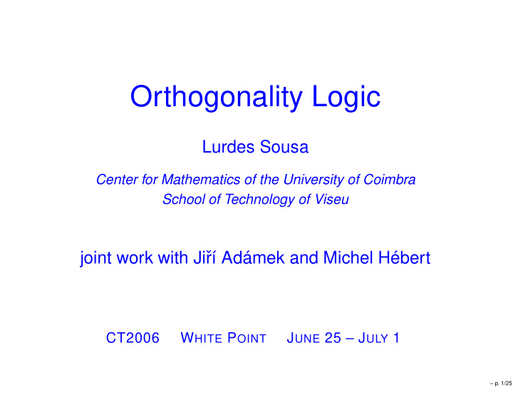 orthogonality logic