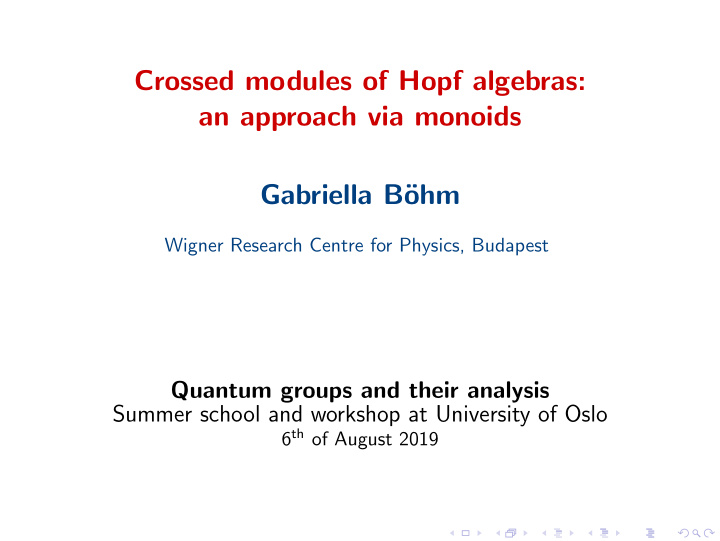 crossed modules of hopf algebras an approach via monoids