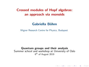 Crossed modules of Hopf algebras:  an approach via monoids  Gabriella B  ohm  Wigner Research